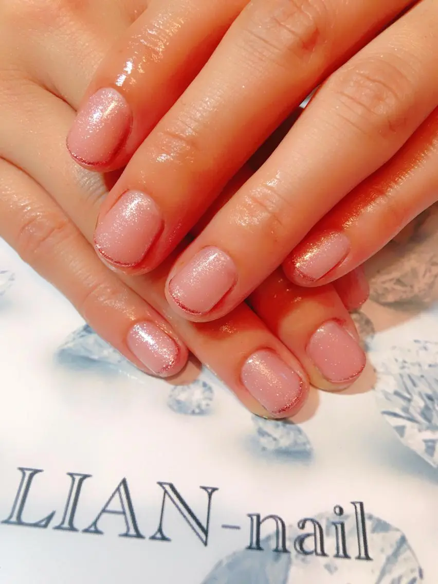 ネイル 氷ネイル・うるうるネイル ラメ(グリッター) ピンク LIAN- nailのネイルデザイン