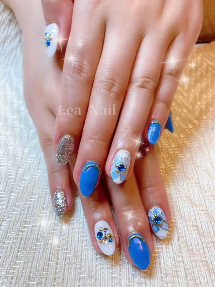 ネイル ブルー Lea Nailのネイルデザイン
