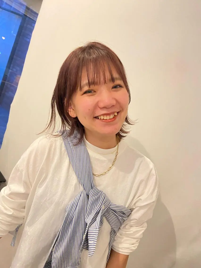 ミディアム カラー パーマ ヘアアレンジ ヘアカラー ちこ .のヘアスタイル