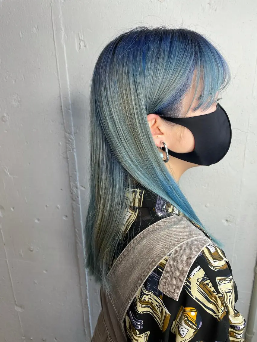 ミディアム カラー ブルーカラー グラデーションカラー ヘアカラー トリートメント 💛丁寧さNo.🥇 🧸片山智裕💛のヘアスタイル