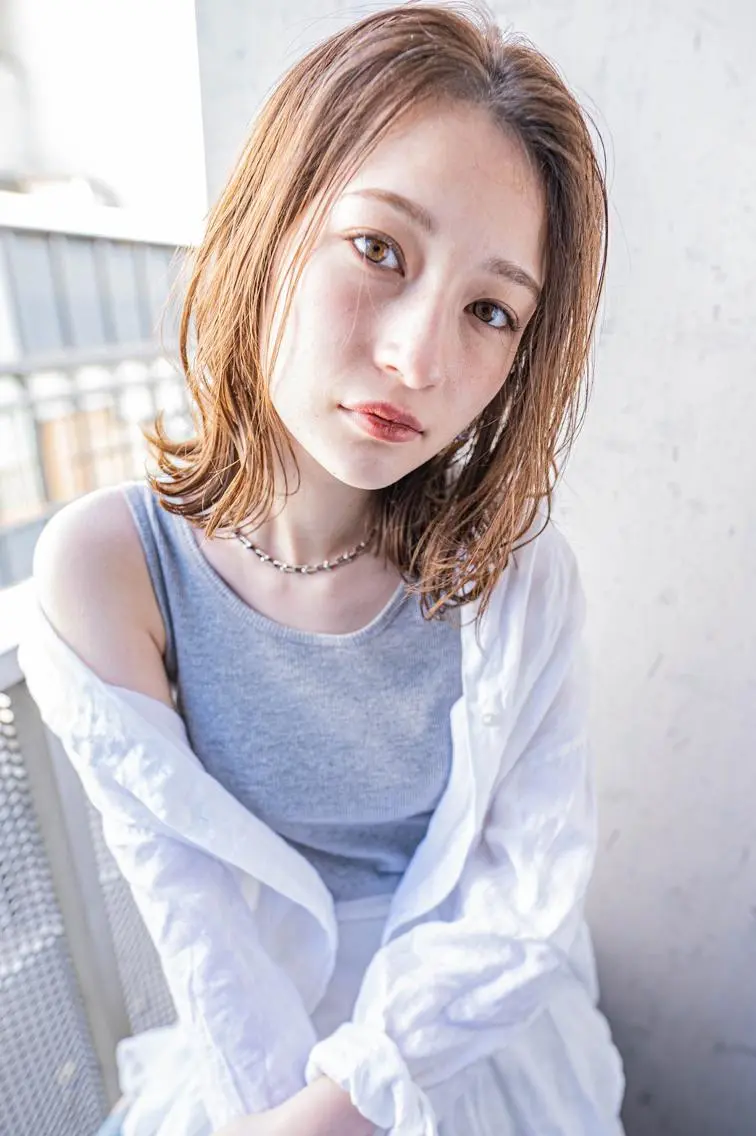 ミディアム カラー ヘアアレンジ ミディアムパーマ アクアカラー ダブルカラー グラデーションカラー ハイライトカラー 🎊LUZ🎊_公 式_🩵髪質改善🩵のヘアスタイル