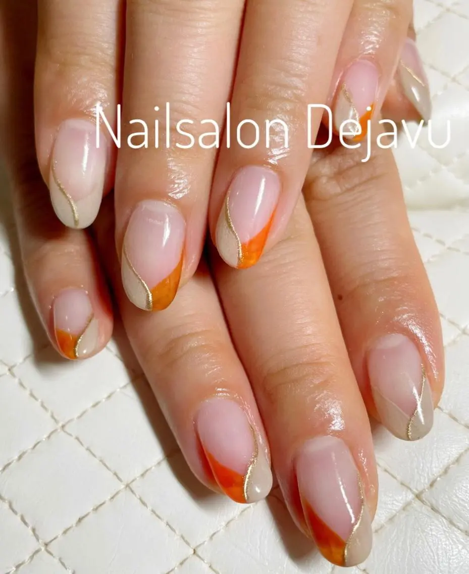 ネイル アートネイル フレンチネイル Nail salon Dejavu 🌿のネイルデザイン