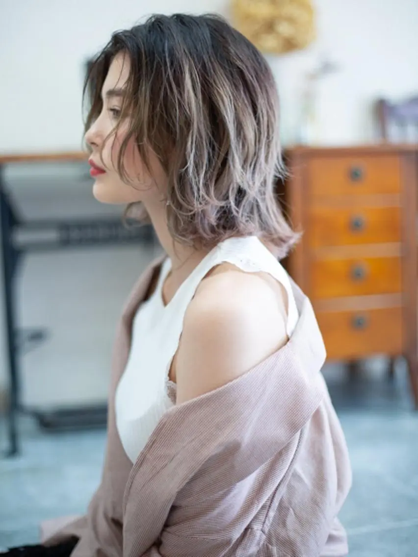 ショート ボブ ハイレイヤー ハイライト レイヤーカット カット パーマ トリートメント 福島 浩司のヘアスタイル