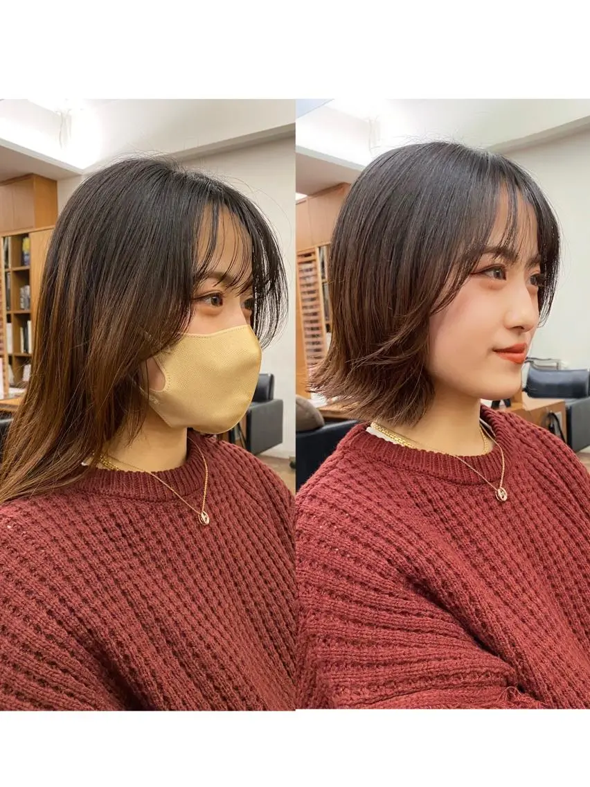 ショート カラー 似合わせレイヤー/ ケアパーマ/高倉のヘアスタイル