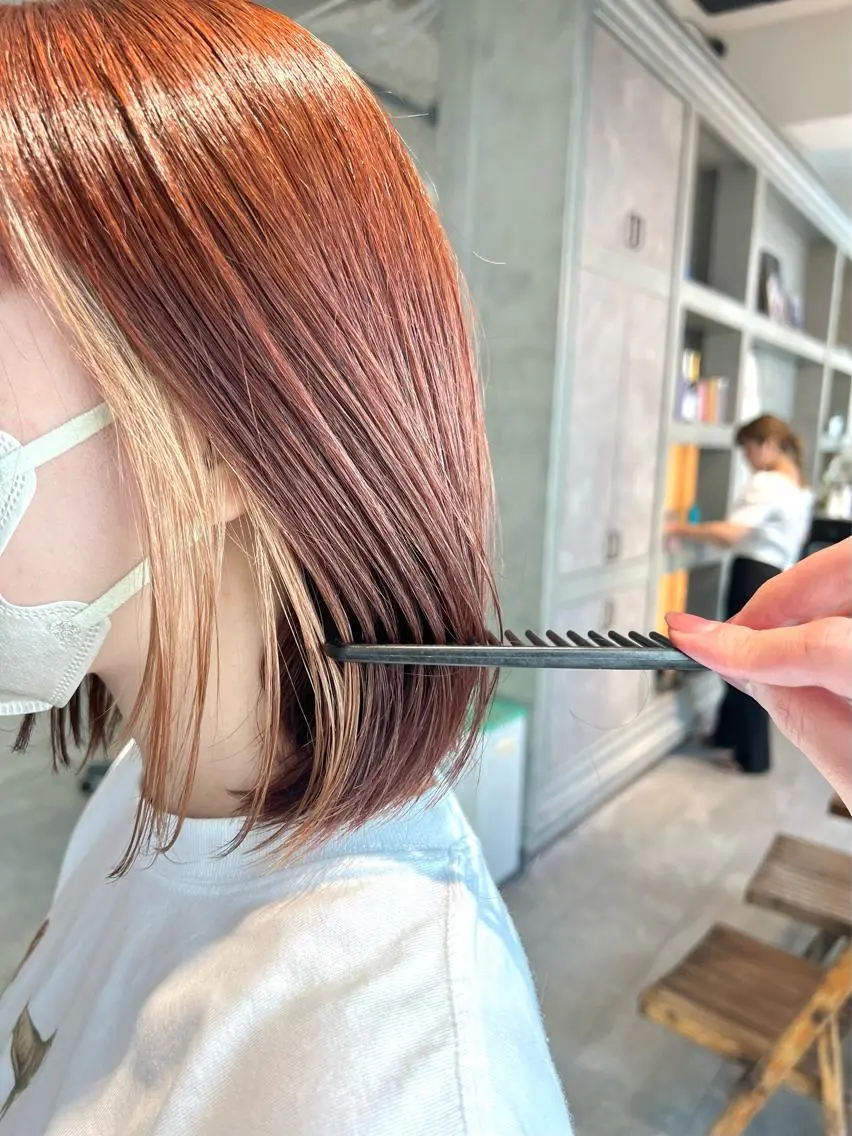 ミディアム カラー ヘアアレンジ ヘアカラー トリートメント ヘッドスパ ヘアセット 🌈インナーカラー ‘ショウマ’🌈のヘアスタイル