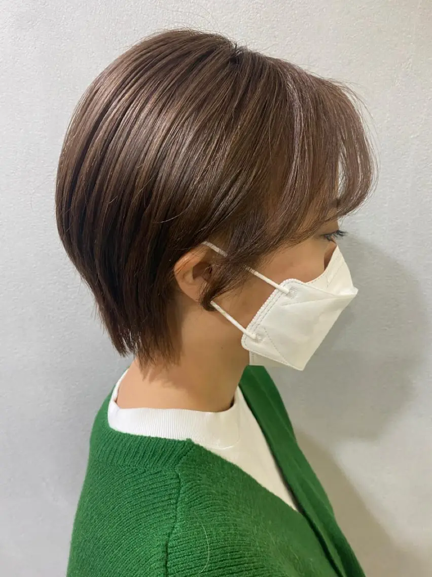 ショート カラー ベージュカラー ブリーチ ピンクカラー ピンクベージュ 舟橋 りんかのヘアスタイル