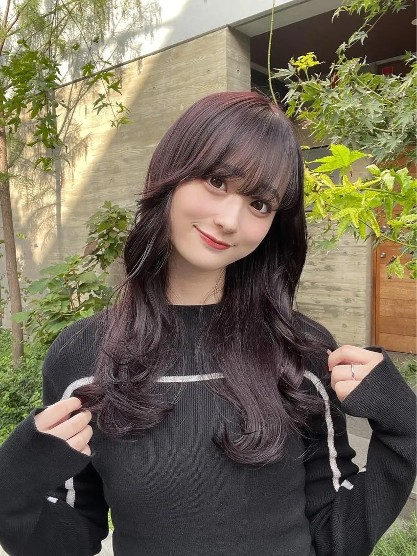 ロング カラー ヘアカラー トリートメント 顔周りカット 【オノザワリョウ】のヘアスタイル