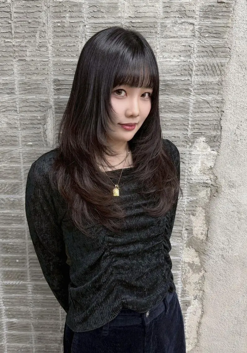 ロング レイヤーカット カット 韓国/ボブ/まつパ 🩰aikaのヘアスタイル