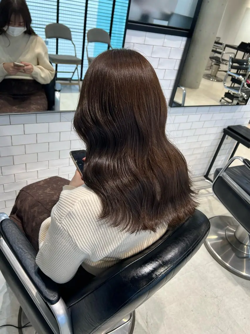 ロング カラー カット ヘアカラー トリートメント 赤みゼロ/透明感 カラー🌿KANTAのヘアスタイル