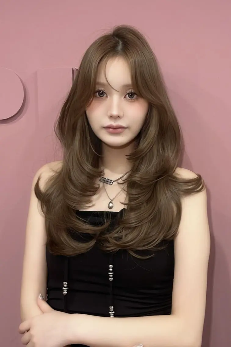 ロング カラー ベージュカラー ブリーチ ブルーカラー ブルージュ 透明感カラー カット ヘアカラー トリートメント 表参道/ワンホンヘア SAAYA🖤のヘアスタイル
