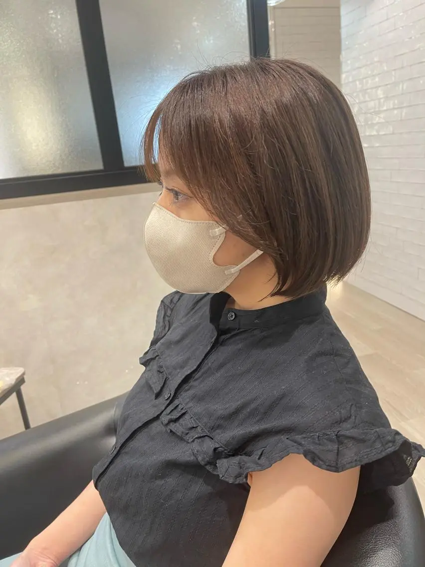 ショート カラー カット ヘアカラー トリートメント emi/髪質改善/ 韓国風/艶カラーのヘアスタイル