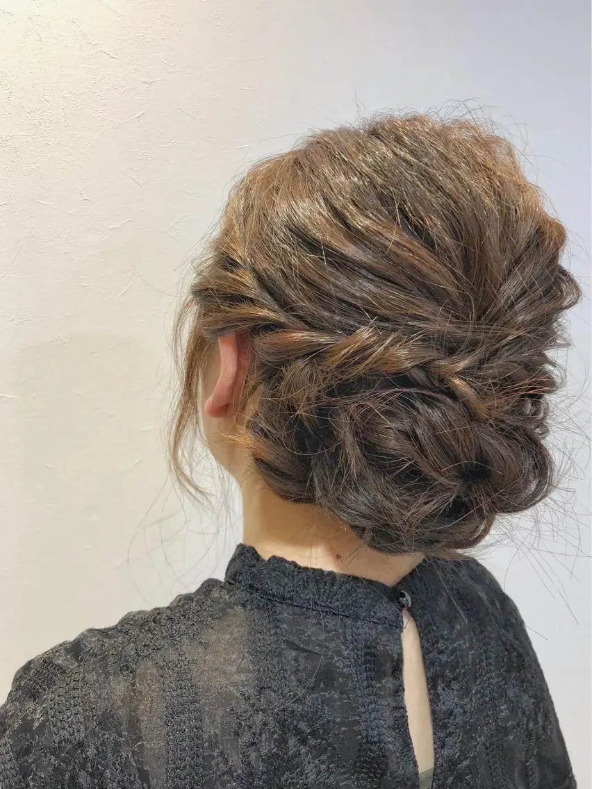 セミロング ヘアアレンジ ヘアセット 🍎みついじゅん🍏 ボブ指名No.1のヘアスタイル