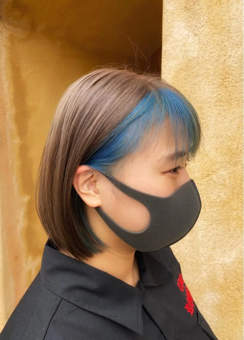 ショート カラー ブルーカラー グレージュ インナーカラー ミルクティーグレージュ 太田 康治のヘアスタイル
