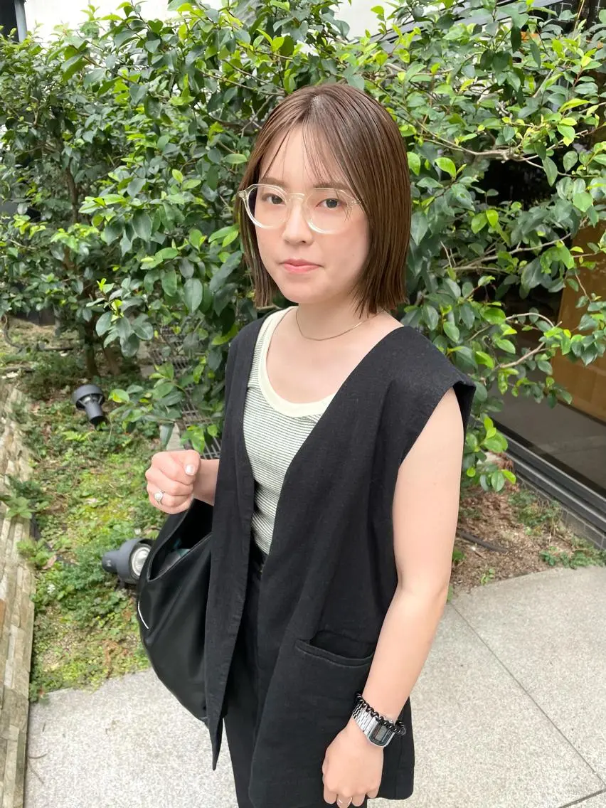 ミディアム カラー パーマ ヘアアレンジ メンズ キッズ ネイル マツエク・マツパ ベージュカラー tatsumi/ボブ ウルフ/レイヤーのヘアスタイル