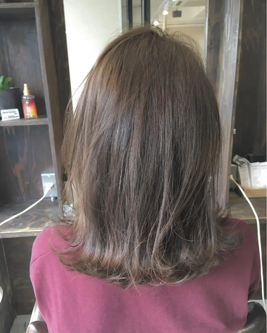 ミディアム カラー 外ハネヘア LoRE hair 四条河原町 西尾友里のヘアスタイル