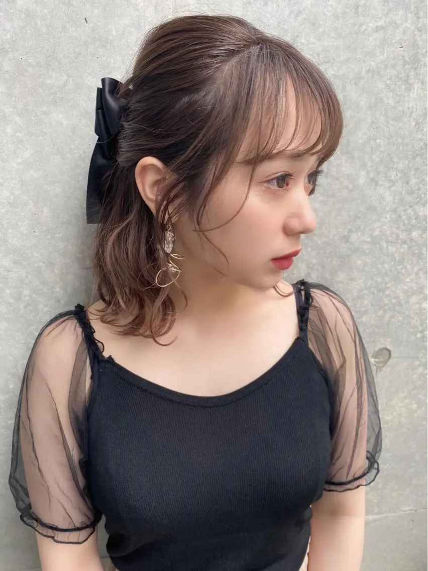 ショート カラー ヘアアレンジ 銀座メンズ専門🖤 叶奈々のヘアスタイル