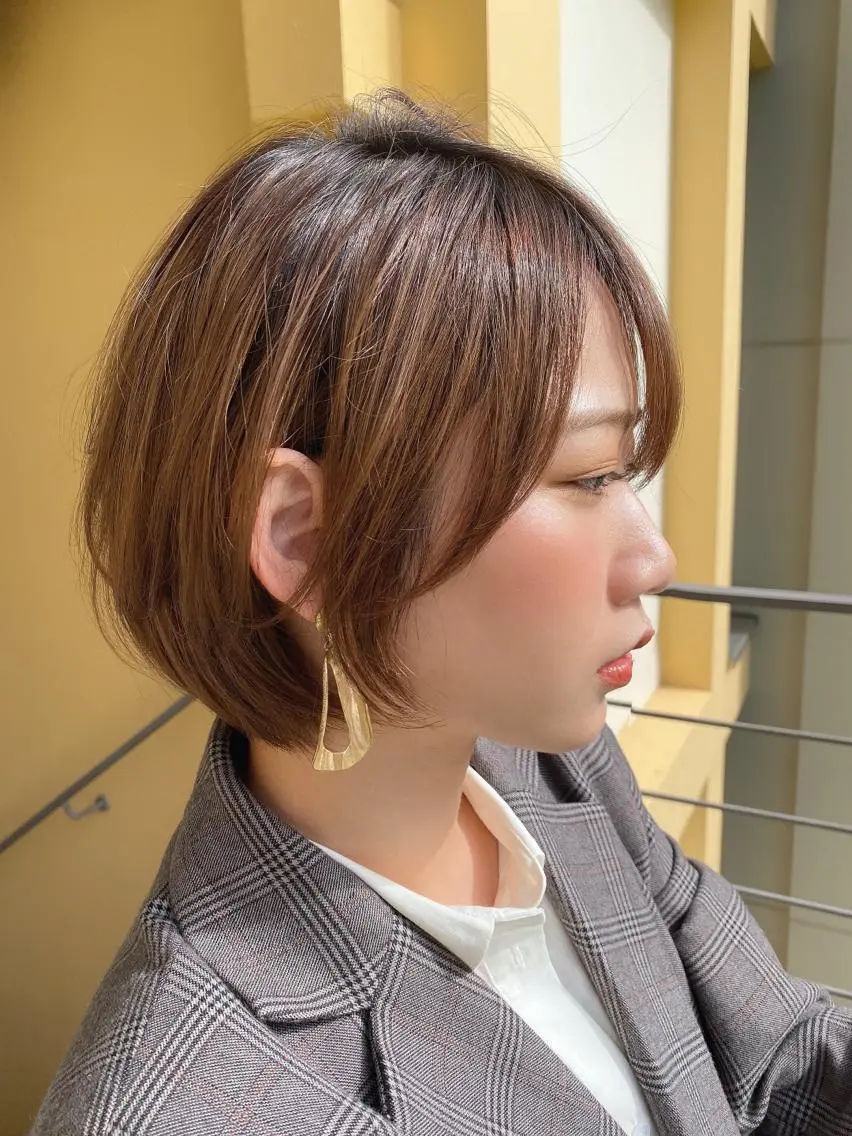 ショート カット ヘアカラー トリートメント 🌟モテ髪ショート 🌟店長 津賀涼のヘアスタイル