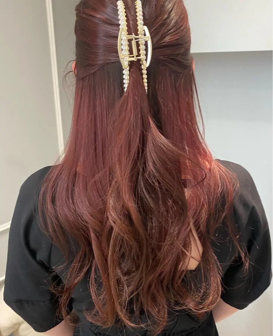 ロング カラー ブリーチ 韓国ヘア🍒渡辺 咲🍒のヘアスタイル