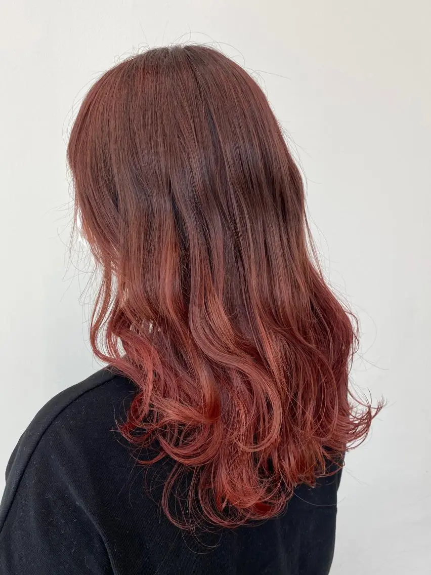 ミディアム カラー グラデーションカラー ピンクカラー Unami MIHA☘️*゜のヘアスタイル