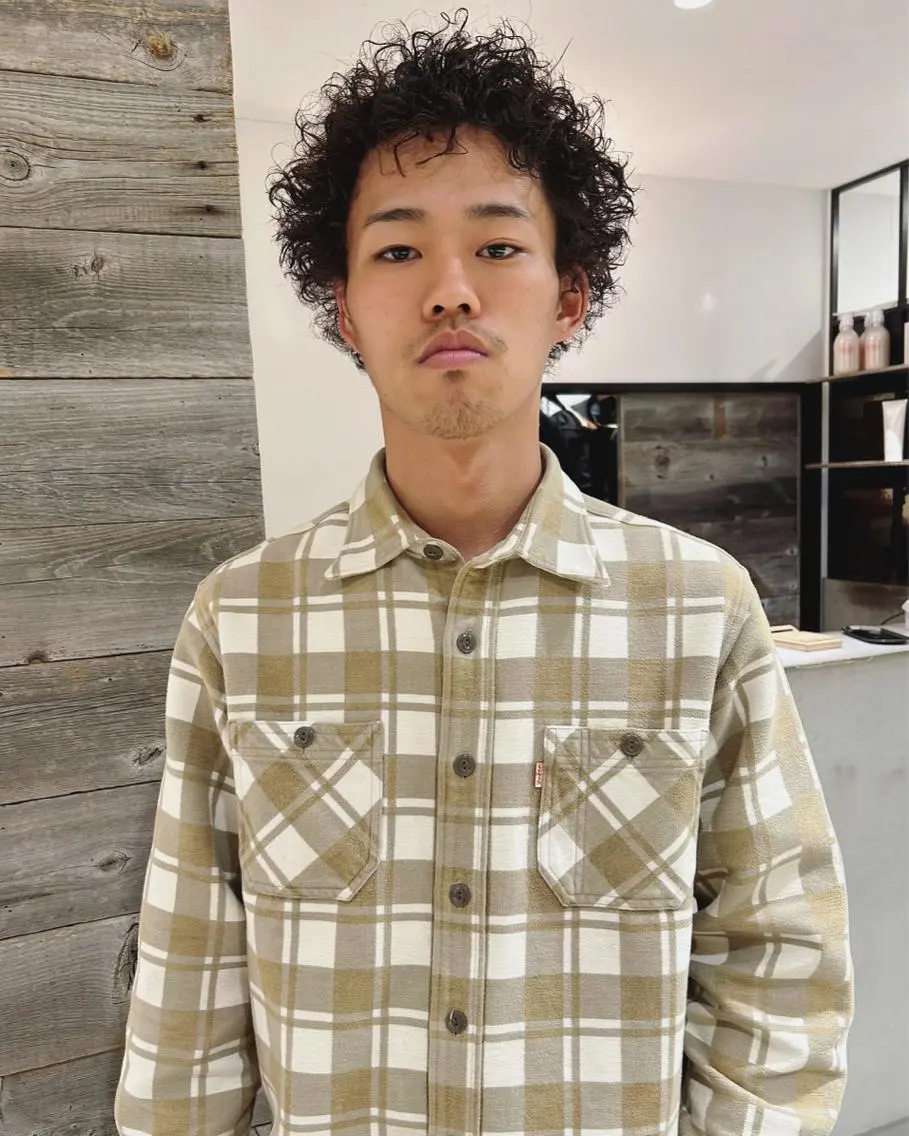 パーマ メンズ カット パーマ トリートメント 村上雅人 ナチュラルモードのヘアスタイル
