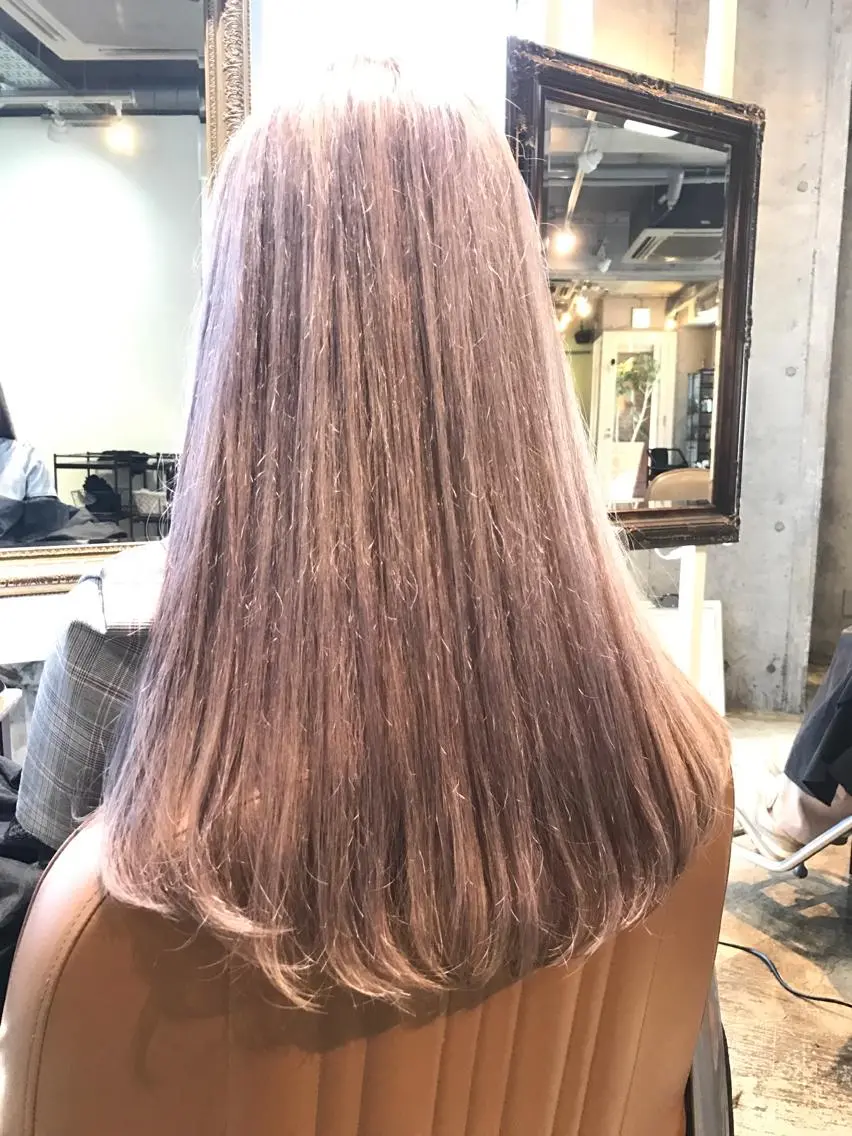 ロング カラー パーマ ヘアアレンジ メンズ キッズ ネイル マツエク・マツパ ピンクカラー シアーピンク カラーマツエク ピンク サロンドミルク 原宿のヘアスタイル