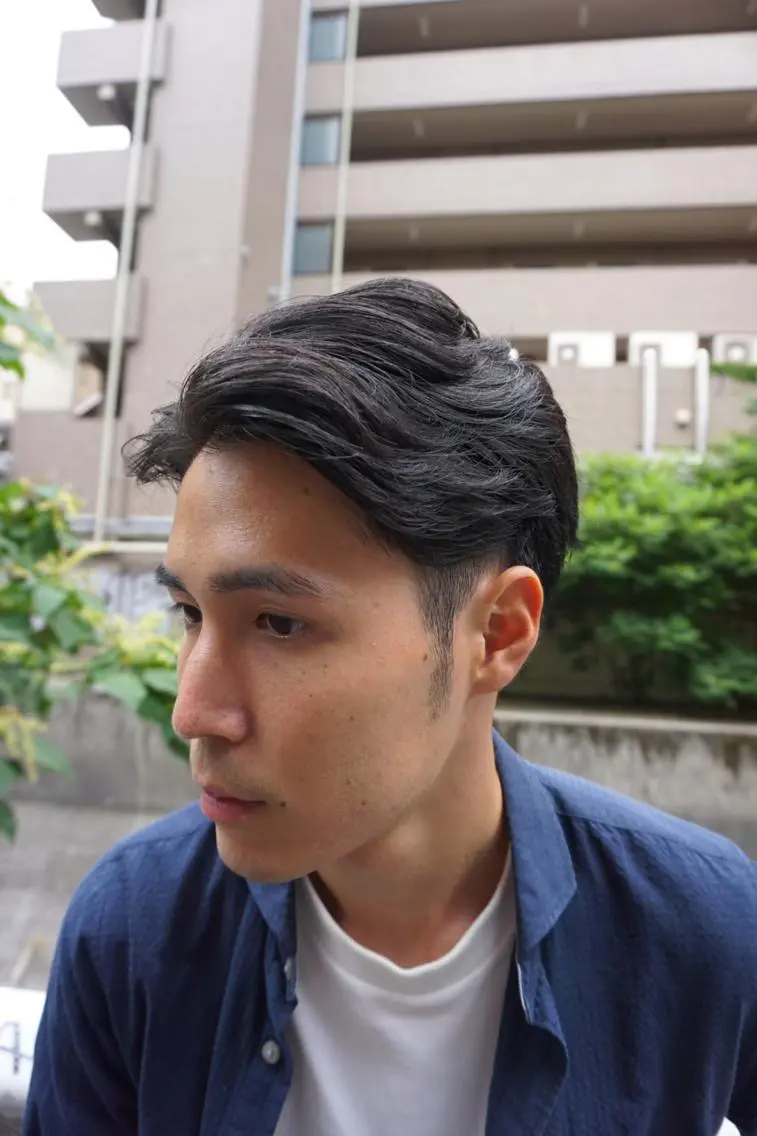ショート メンズ アップバング ビジネス マッシュ メンズパーマ メンズツイストパーマ カット 高橋 英彦のヘアスタイル