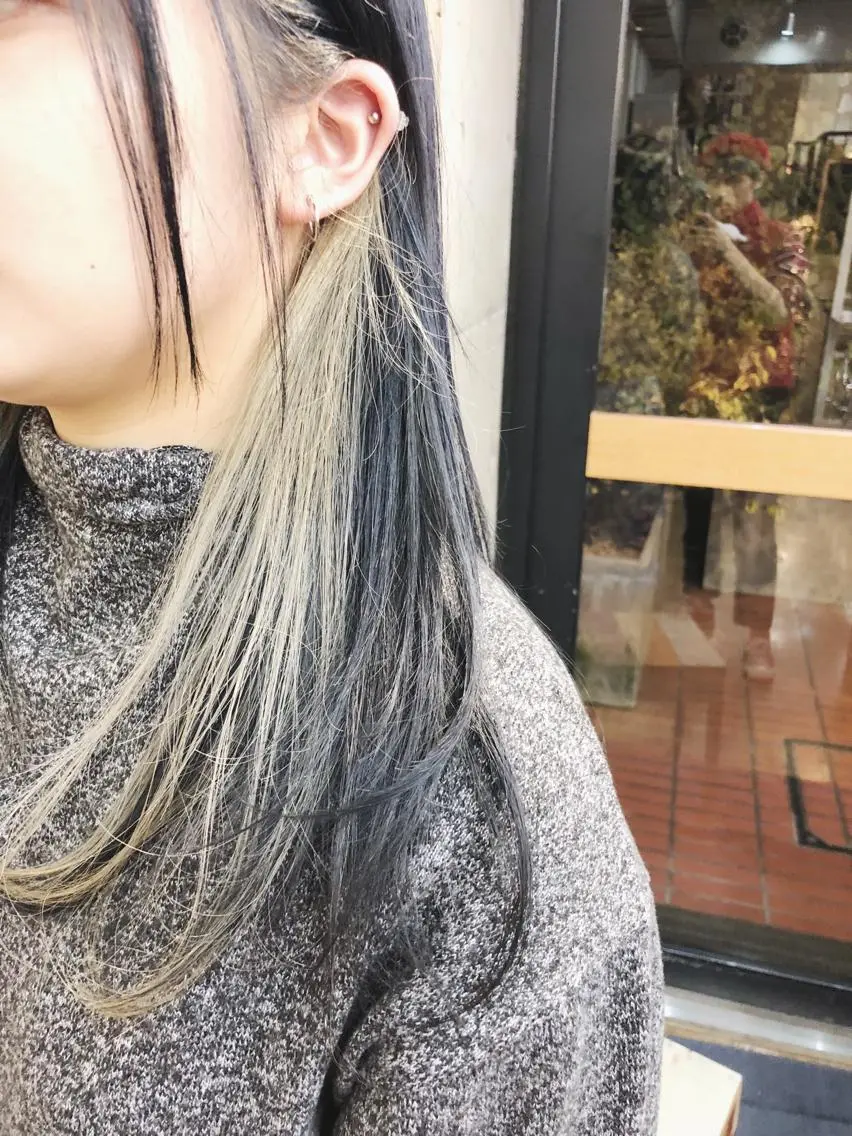 ミディアム カラー ブルーカラー インナーカラー カット ヘアカラー トリートメント ヘアセット センスをお届けします 大谷将生infpのヘアスタイル