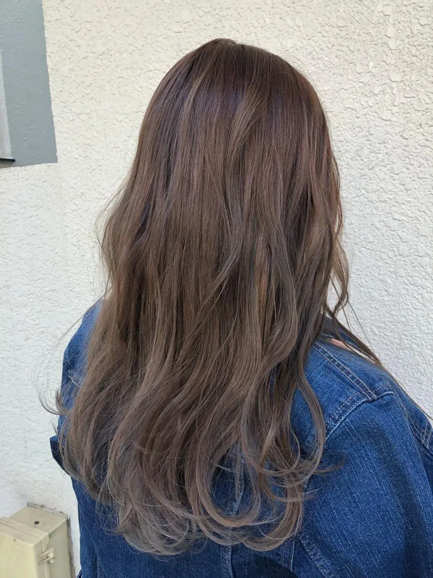 セミロング カラー パーマ ヘアアレンジ アッシュ グラデーションカラー 【白髪ぼかし 専門GBG】自由が丘のヘアスタイル