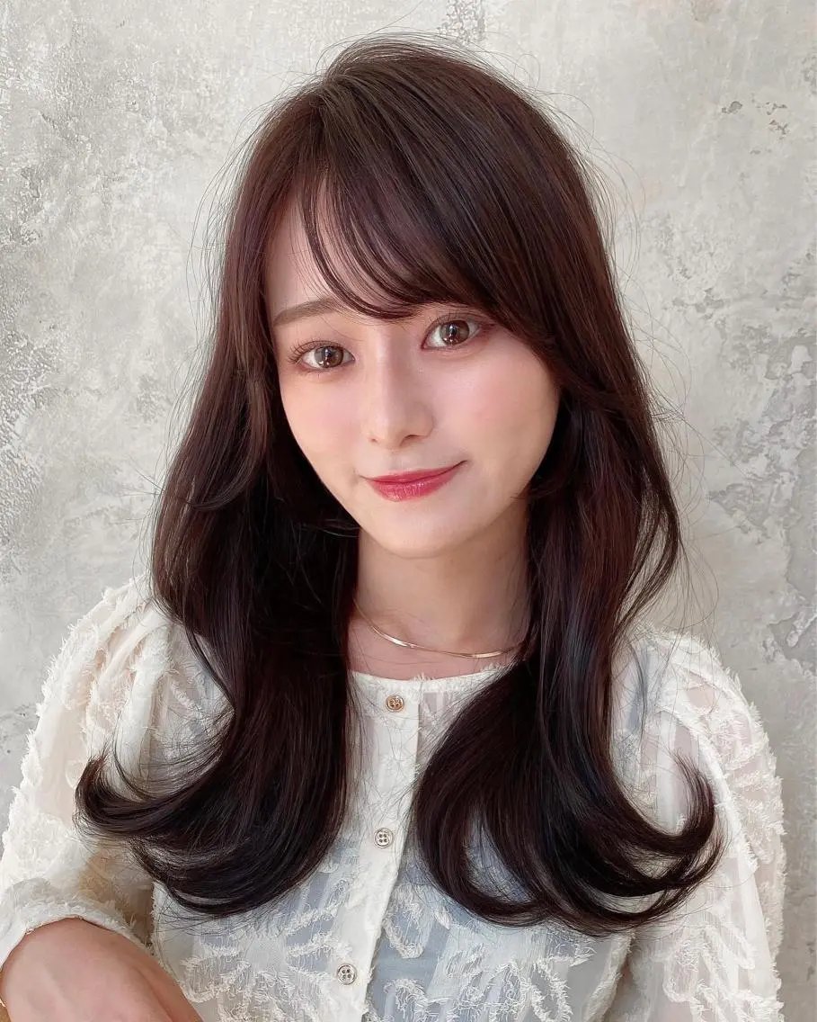 ロング くびれヘア 髪質改善 ロング 縮毛矯正 🧡くびれヘア/前髪 顔周り🧡久原結衣のヘアスタイル