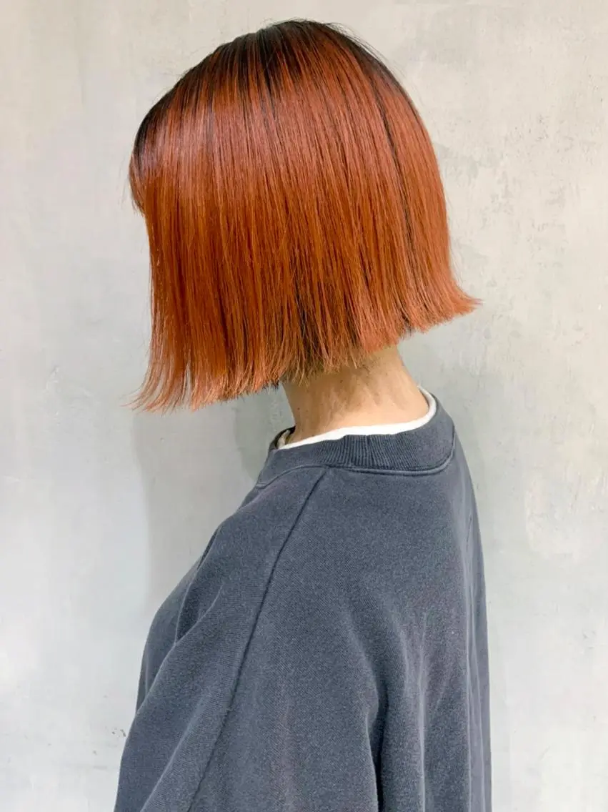 ミディアム カラー オレンジ ITbyALBUM 浦和店のヘアスタイル