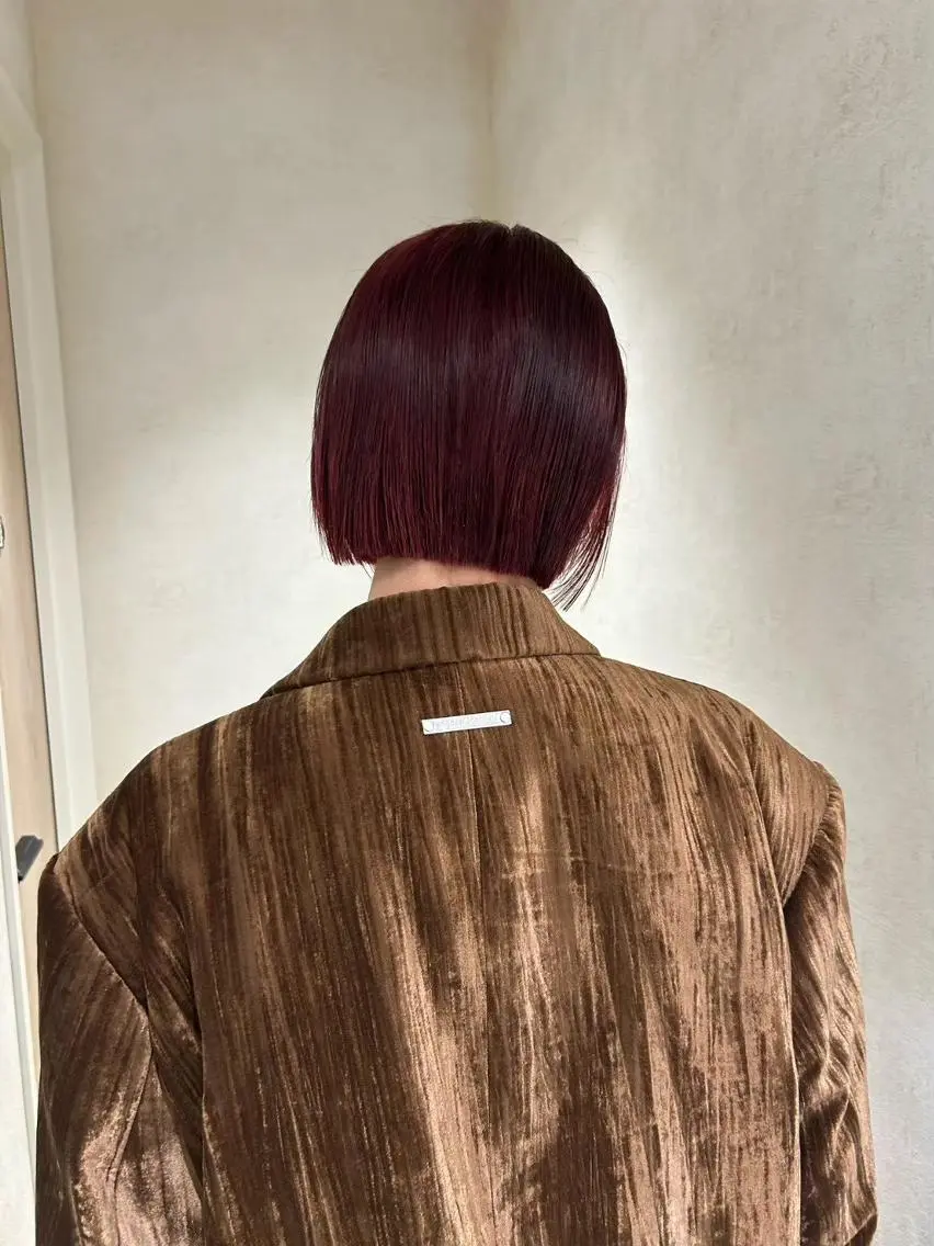 カラー ブリーチ ブリーチなしカラー レッドカラー ボブ カラー/レイヤー/ 髪質改善/PAAQのヘアスタイル