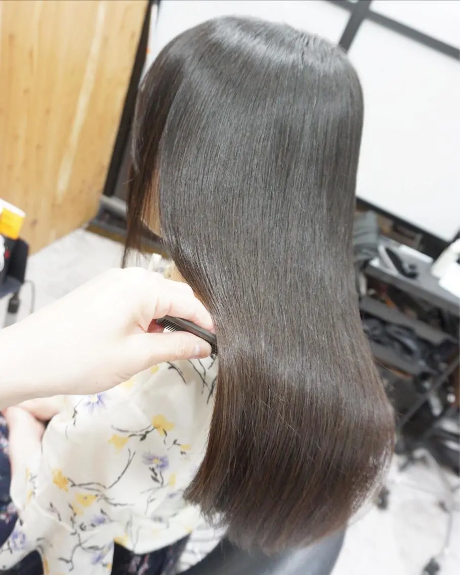 セミロング 髪質改善 トリートメント カット ヘアカラー 縮毛矯正 トリートメント hair teria ryu 大塚のヘアスタイル
