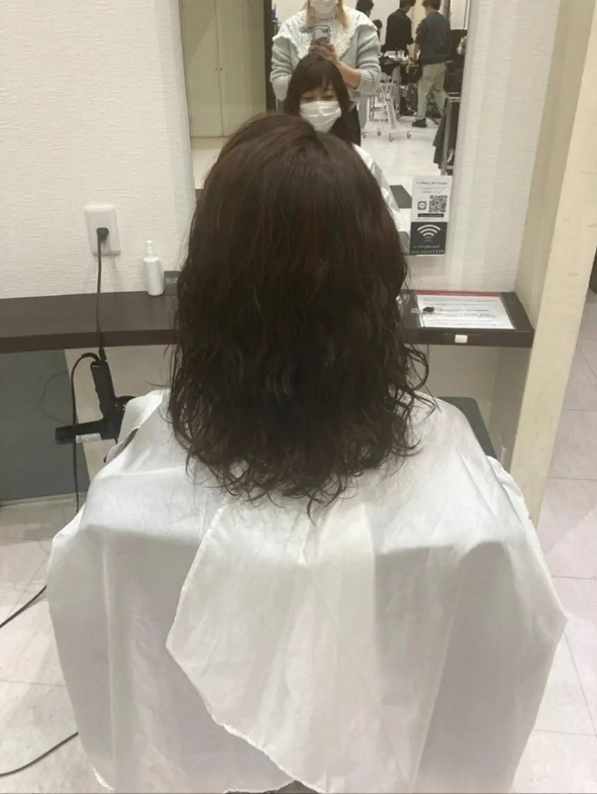 ミディアム パーマ ミディアムパーマ くせ毛 福井 なつきのヘアスタイル