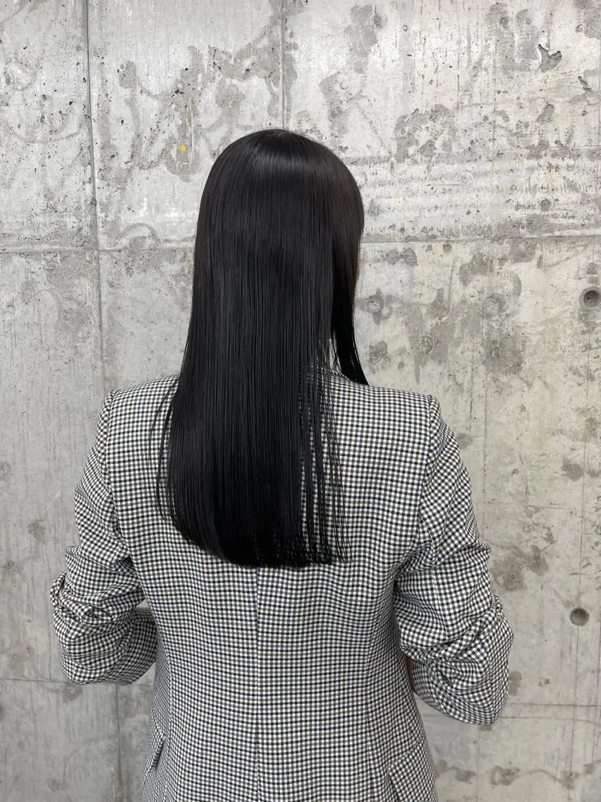 ロング カラー 黒髪 ナチュラルブラック 似合わせカット 【ボブ/ハイトーン /ナチュラル】HIIのヘアスタイル