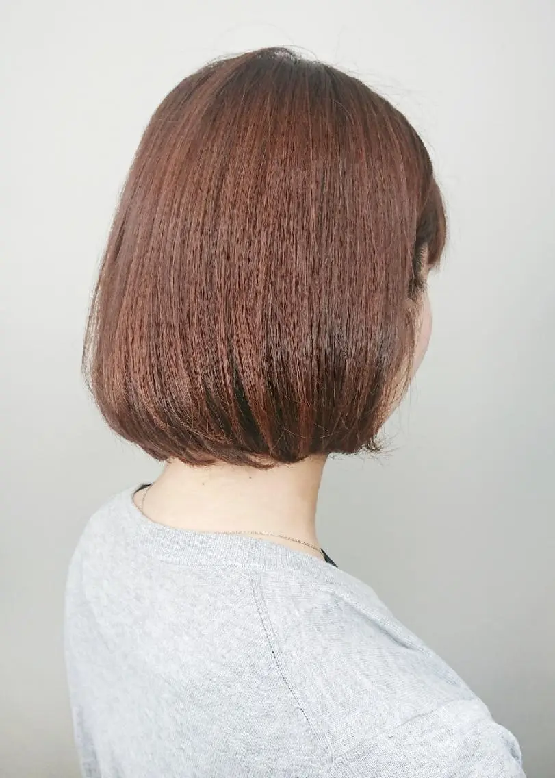 カラー ショート 切りっぱなしボブ イルミナカラー ボブ カット ヘアカラー ✨ブリーチなし透明感 カラー✨ゆりかのヘアスタイル
