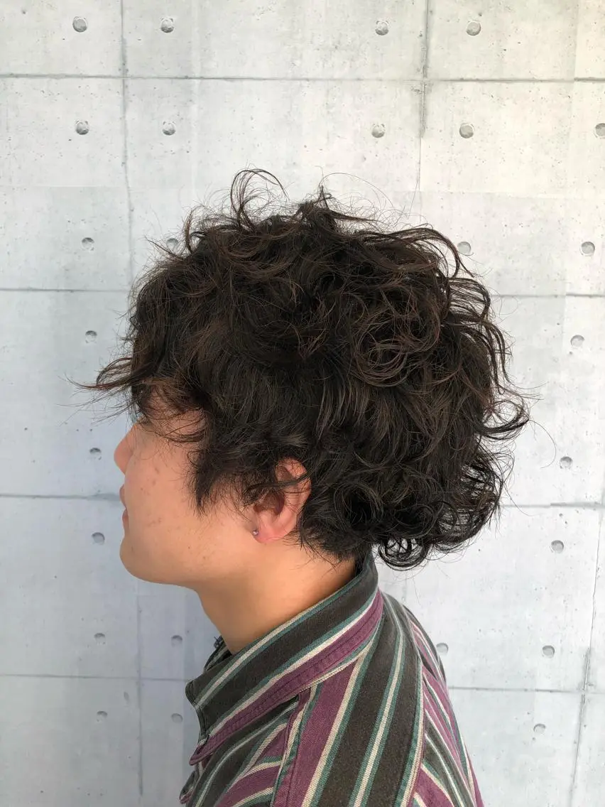 ミディアム パーマ メンズ ミディアムパーマ メンズパーマ 北脇 健治のヘアスタイル