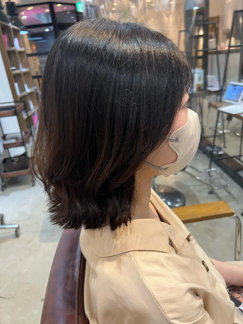 ミディアム ボブ くびれヘア beleefric 🩵チセのヘアスタイル