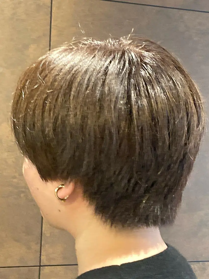 ショート カラー パーマ オーガニックカラー 浅野 順一のヘアスタイル
