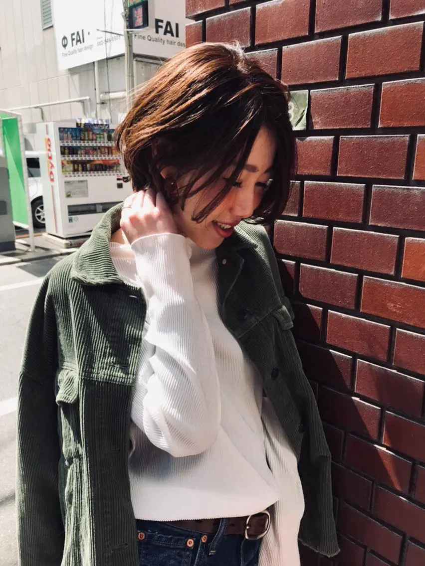 ショート ハンサムショート ショートヘア カット ヘアカラー トリートメント ayane⭐️ボブ・ ショート・パーマのヘアスタイル