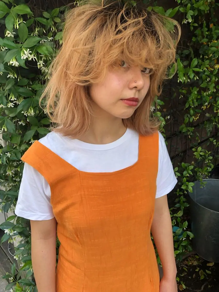 ミディアム カラー ブリーチ ケアブリーチ Pia ツボイ ケイタのヘアスタイル