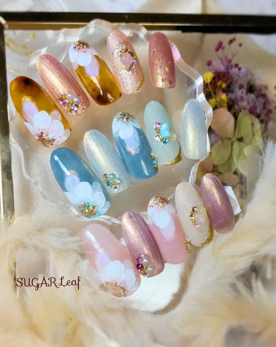 ネイル アートネイル ハンドネイル SUGAR Leafのネイルデザイン