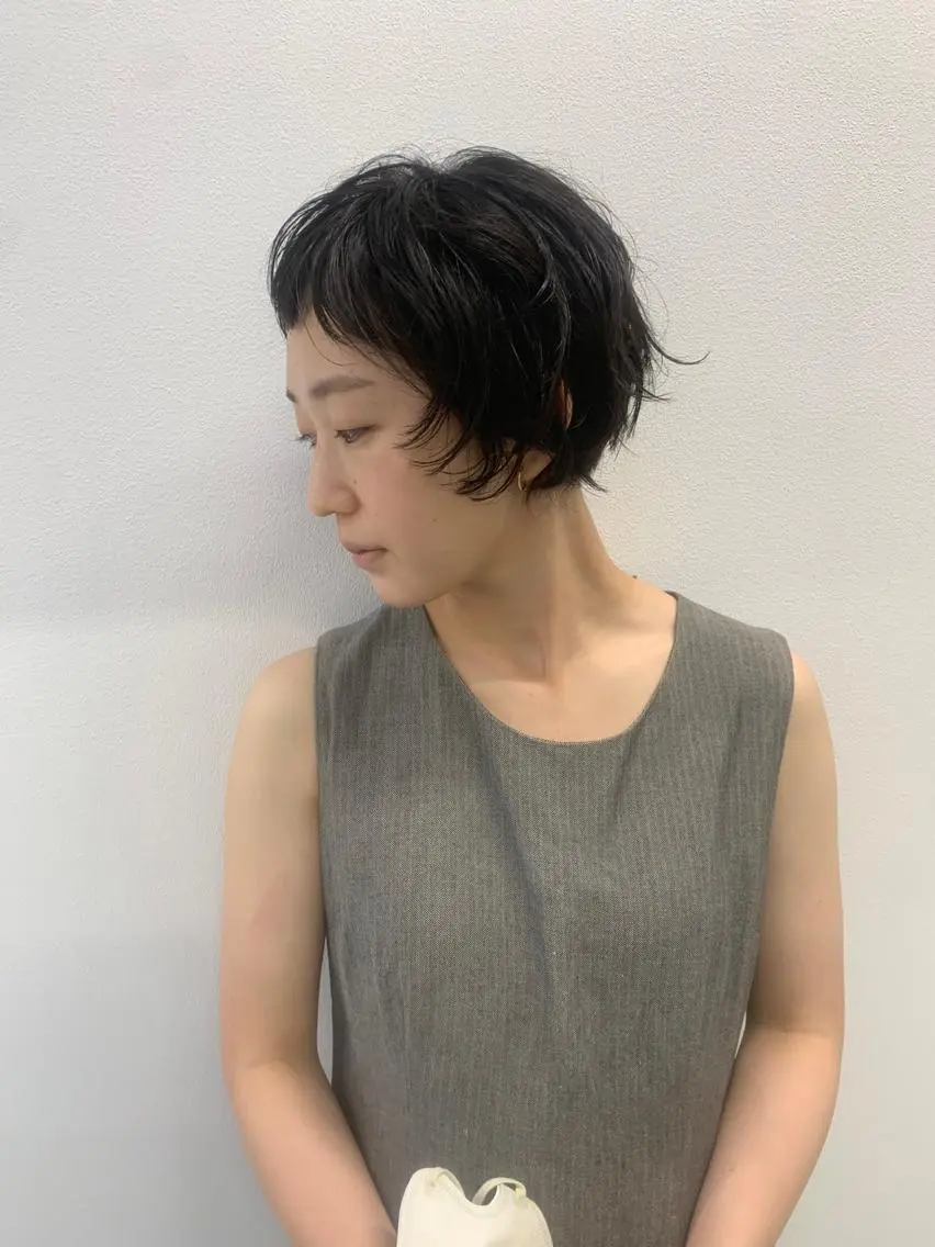 ショート カラー パーマ ショートヘア カット トリートメント Libre 西野圭一のヘアスタイル