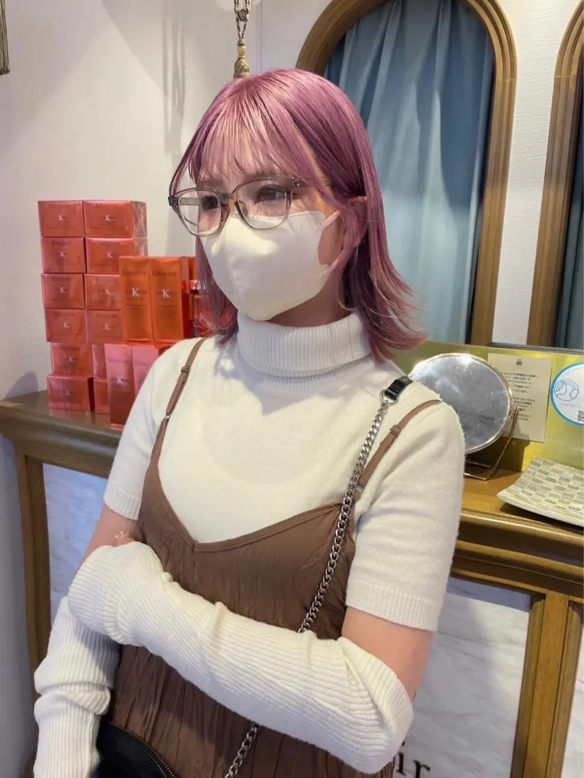 ミディアム カラー ヘアアレンジ バレイヤージュ ブリーチ ケアブリーチ デザインカラー ダブルカラー 髪質改善【縮毛矯正】 北千住 田邉 澪のヘアスタイル