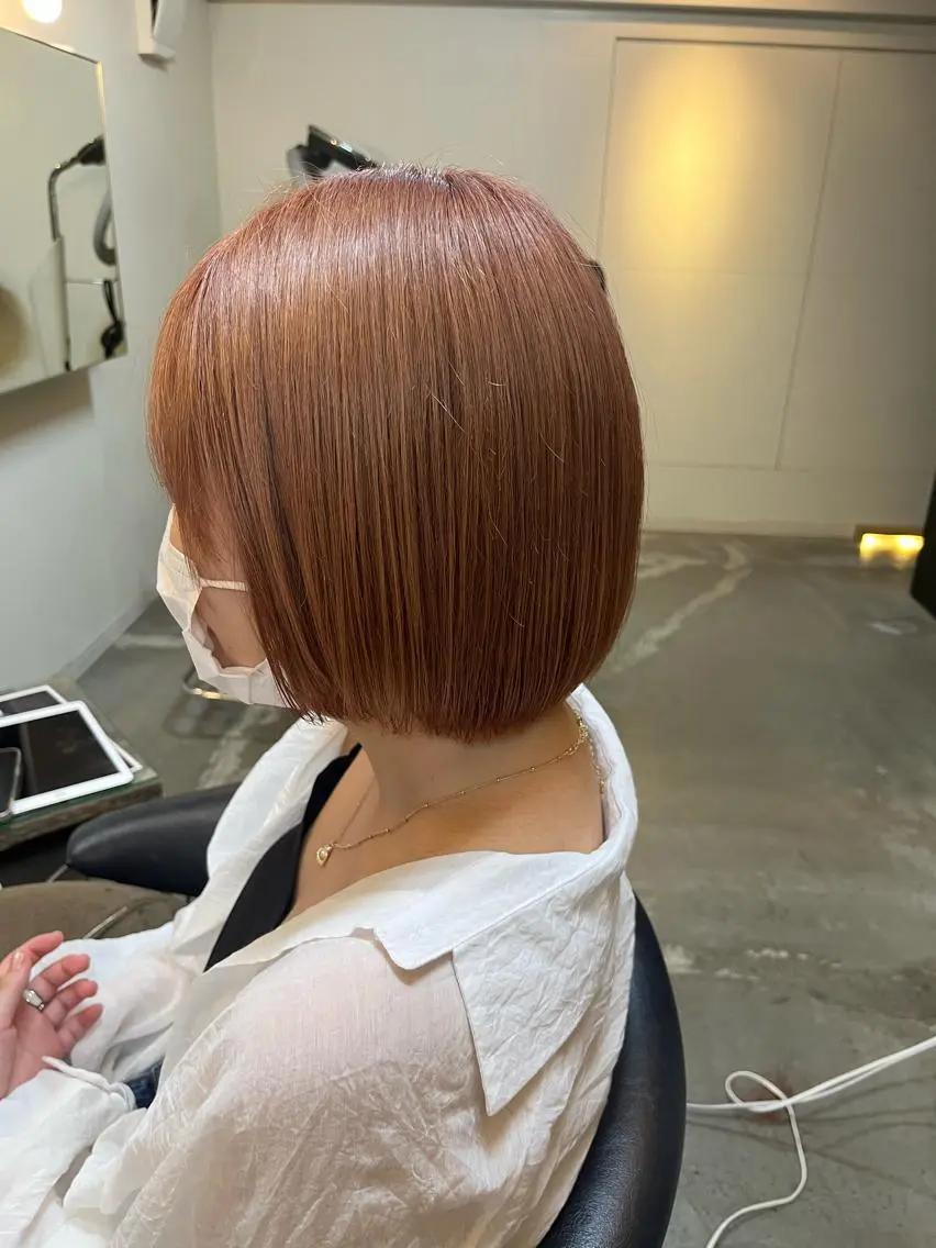 カラー ベージュカラー オレンジ オレンジベージュ 三品 早妃のヘアスタイル