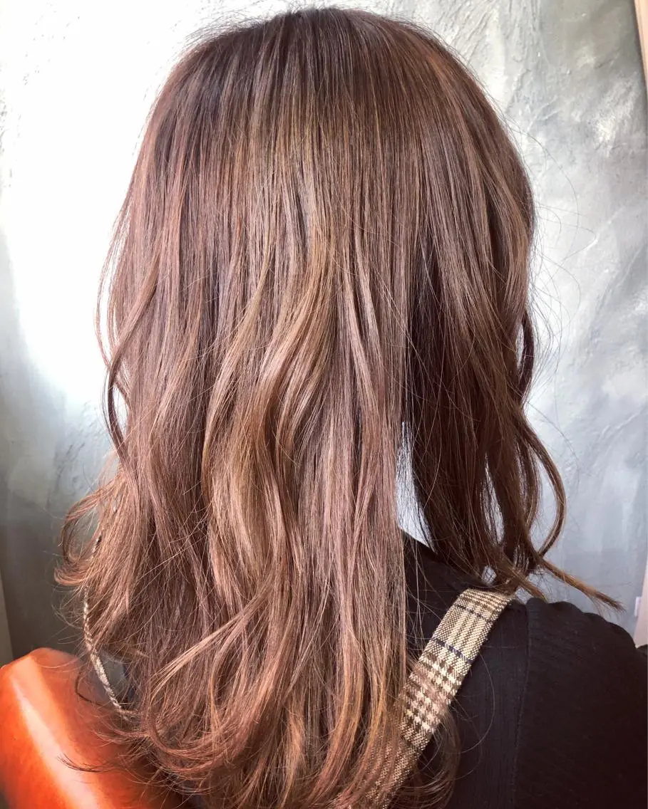 セミロング カラー ベージュカラー ピンクカラー ピンクベージュ 縮毛矯正&髪質改善 ⭐️OGUのヘアスタイル