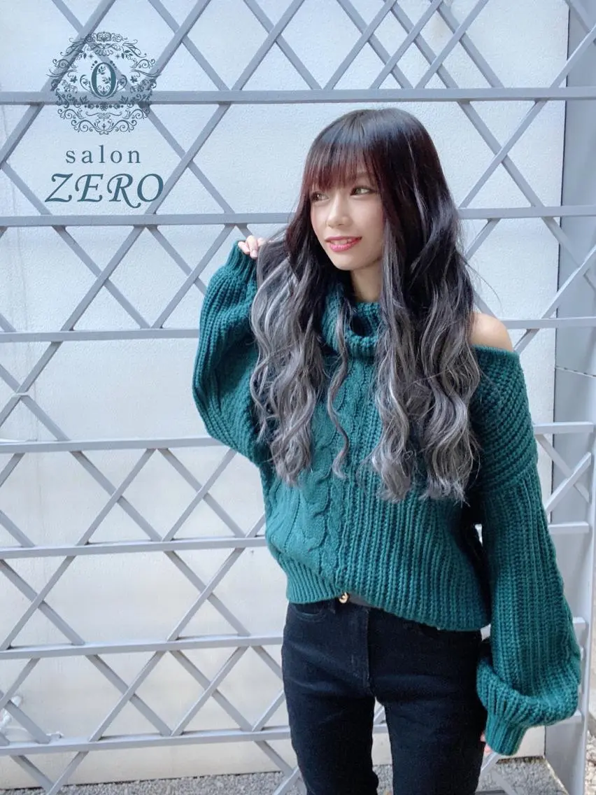 ロング カラー ヘアアレンジ グラデーションカラー エクステ Hair Make Salon ZEROのヘアスタイル