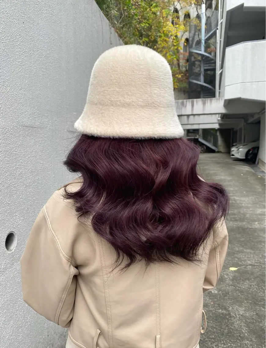 ロング カラー ブリーチ カシス ラベンダーカラー ピンクカラー ピンクラベンダー 【艶ヘア】 どうまえのヘアスタイル