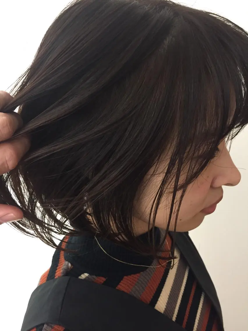 ショート カラー パーマ ヘアアレンジ メンズ ショートボブ ダークグレー ダークグレージュ グレージュ ボブ ✨ハイクオリティ✨ 山本香也のヘアスタイル