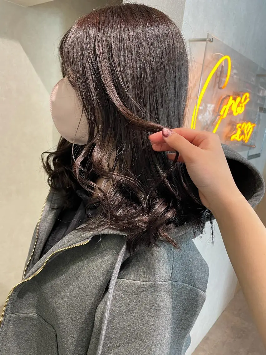 セミロング カラー ヘアカラー ナチュラル透明感🌱 小山美樹子のヘアスタイル