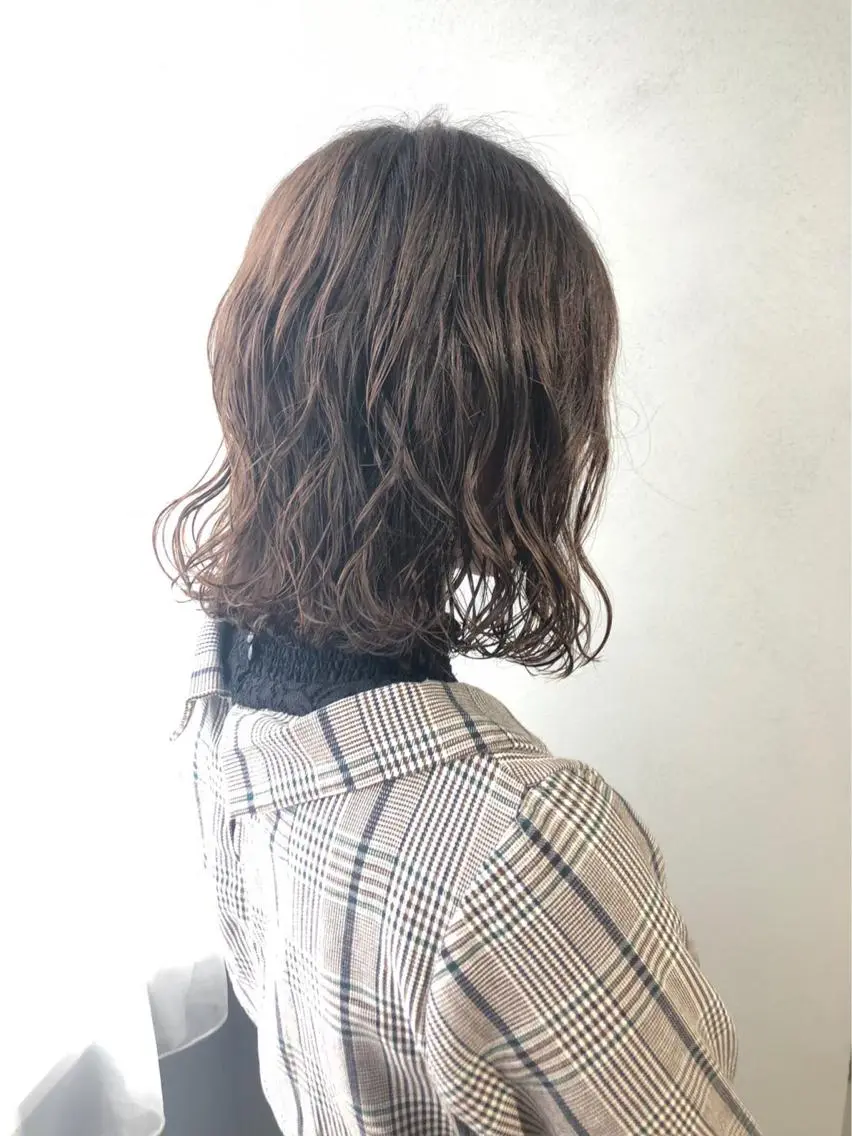 ミディアム パーマ ボブパーマコテ巻き風 パーマNo1深江秀平のヘアスタイル